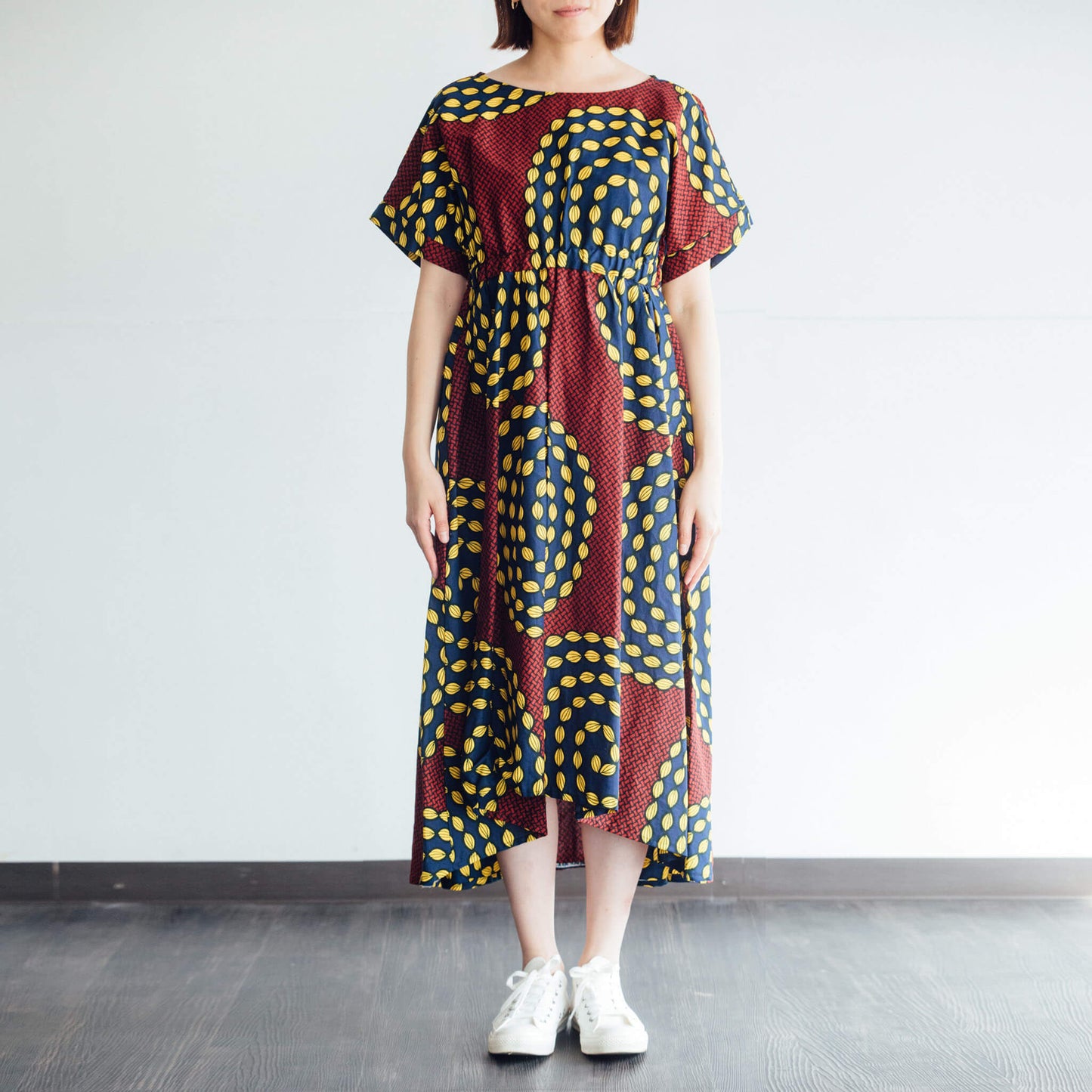 半袖フィッシュテールワンピース